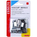 ESSELTE NALCLIP REFILLS MEDIUM SILVER PACK 50