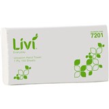 LIVI 7201 BASICS ULTRASLIM HAND TOWEL 1PLY 150 SHEET 230 X 240MM CARTON 16