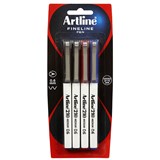 ARTLINE 210 FINELINER PEN 06MM ASSORTED PACK 4
