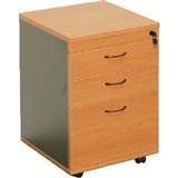 RAPID WORKER MOBILE PEDESTAL 3DRAWER LOCKABLE 690 X 465 X 447MM CHERRYIRONSTONE