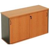 RAPID WORKER CREDENZA SLIDING DOOR LOCKABLE 1200 X 450 X 730MM BEECHIRONSTONE