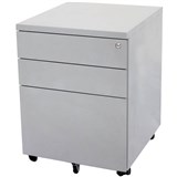 GO STEEL MOBILE PEDESTAL STEEL 3DRAWER LOCKABLE 460 X 472 X 610MM PRECIOUS SILVER