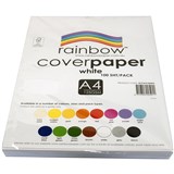 RAINBOW COVER PAPER 125GSM A4 WHITE PACK 100