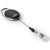 DURABLE BADGE REEL STYLE WITH SNAP BUTTON STRAP BLACK
