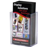 DEFLECTO BROCHURE HOLDER EXTRA CAPACITY WALL MOUNT DL CLEAR