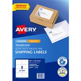 AVERY 959403 L7165 TRUEBLOCK INTERNET SHIPPING LABEL LASER 8UP WHITE PACK 10
