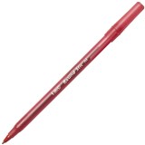 BIC ROUND STIC BALLPOINT PENS MEDIUM RED BOX 12