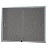 VISIONCHART BE NOTICED NOTICE CASE 2 SLIDING DOOR 1220 X 915MM SILVER FRAME GREY BACKING