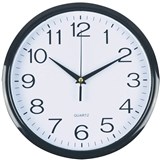 ITALPLAST WALL CLOCK 300MM GLASS WHITE  BLACK