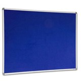 VISIONCHART CORPORATE FELT PINBOARD ALUMINIUM FRAME 1500 X 1200MM ROYAL BLUE