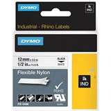 DYMO SD18488 RHINO INDUSTRIAL TAPE FLEXIBLE NYLON 12MM BLACK ON WHITE
