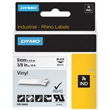 DYMO SD18443 RHINO INDUSTRIAL TAPE VINYL 9MM BLACK ON WHITE