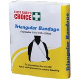 FIRST AIDERS CHOICE TRIANGULAR BANDAGE DISPOSABLE 1100 X 1550MM