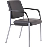 BURO LINDIS VISITOR CHAIR 4LEG BASE UPHOLSTERED BACK ARMS JETT FABRIC BLACK