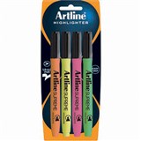 ARTLINE SUPREME ANTIMICROBIAL HIGHLIGHTER CHISEL ASSORTED PACK 4