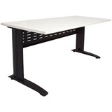 RAPID SPAN DESK WITH METAL MODESTY PANEL 1200 X 700 X 730MM WHITEBLACK