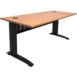 RAPID SPAN DESK WITH METAL MODESTY PANEL 1800 X 700 X 730MM BEECHBLACK