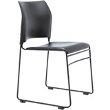 BURO MAXIM VISITOR CHAIR SLED BASE BLACK FRAME BLACK VINYL SEAT