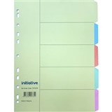 DIVIDERS MANILLA 5 TAB A4 PASTEL COLOURS