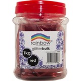 RAINBOW GLITTER 1KG JAR RED