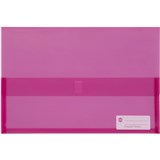 MARBIG POLYPICK DOCUMENT WALLET FOOLSCAP TRANSLUCENT PINK
