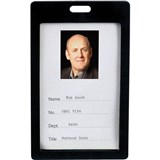 REXEL ID CARD HOLDER PORTRAIT BLACK PACK 6