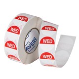 AVERY 937331 REMOVABLE DAY LABEL WEDNESDAY 24MM REDWHITE BOX 1000