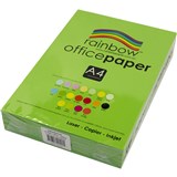 RAINBOW COLOURED A4 COPY PAPER 80GSM 500 SHEETS BRIGHT GREEN