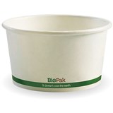 BIOPAK BIOBOWL BOWL 390ML  12OZ WHITE PACK 25