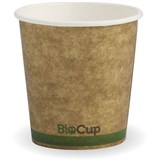 BIOPAK BIOCUP SINGLE WALL CUP 120ML  4OZ KRAFT GREEN STRIPE PACK 50