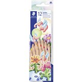 STAEDTLER 128 NATURAL JUMBO TRIANGULAR COLOURED PENCILS ASSORTED PACK 12