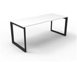 RAPID INFINITY DELUXE 1 PERSON LOOP LEG SINGLE SIDED WORKSTATION 1500 X 750 X 730MM NATURAL WHITE TOP  BLACK FRAME