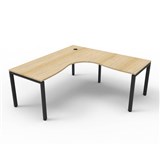 RAPID INFINITY DELUXE 1 PERSON PROFILE LEG SINGLE SIDED CORNER WORKSTATION 1500 X 1500 X 750 X 730MM NATURAL OAK TOP  BLACK FRAME