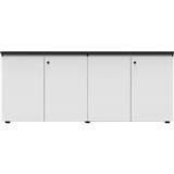 RAPID INFINITY DELUXE 4 SWING DOOR CUPBOARD 1800 X 450 X 730MM NATURAL WHITE LAMINATE BLACK RIGID EDGING