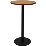 RAPIDLINE DRY BAR TABLE 600 X 1050MM CHERRY COLOURED TABLE TOP  BLACK POWDER COAT BASE