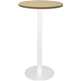 RAPIDLINE DRY BAR TABLE 600 X 1050MM NATURAL OAK TABLE TOP  WHITE POWDER COAT BASE