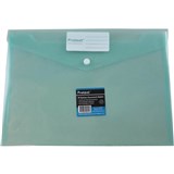 PROTEXT DOCUMENT WALLET WITH BUTTON CLOSURE A4 PP GREEN