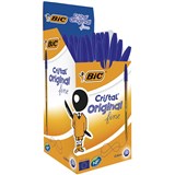 BIC CRISTAL ORIGINAL BALLPOINT PENS FINE BLUE BOX 50
