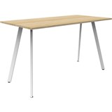 RAPIDLINE ETERNITY HIGH BAR TABLE 1500 X 750MM NATURAL OAK  WHITE SATIN