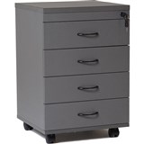 RAPID WORKER MOBILE PEDESTAL 4DRAWER LOCKABLE 690 X 465 X 447MM IRONSTONE