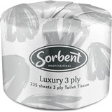 SORBENT PROFESSIONAL LUXURY TOILET TISSUE 3 PLY 225 SHEETS CARTON 48