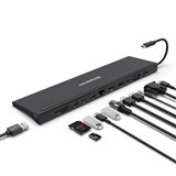 SIMPLECOM USBC MULTIPORT DOCKING STATION LAPTOP STAND DUAL HDMI 12IN1 BLACK