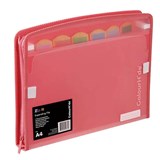 COLOURHIDE  ZIP IT EXPANDING FILE A4 TANGERINE