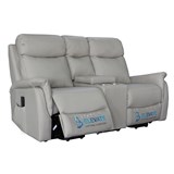 RAPIDLINE HOME ELEVATE ASCOT LOVE SEAT DUAL MOTOR MEDIUM LEATHER TAUPE