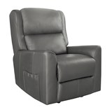 RAPIDLINE HOME ELEVATE BALTIMORE LIFT CHAIR DUAL MOTOR LARGE LEATHER DARK GREY