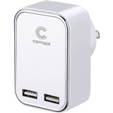 COMSOL WALL CHARGER 2 PORT USB 17W WHITE