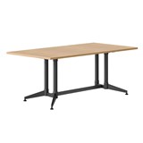 RAPIDLINE TYPHOON MEETING AND BOARDROOM TABLE RECTANGLE 1800 X 750MM NATURAL OAK TOP AND BLACK PC ALL OVER FRAME