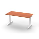 RAPIDLINE BOOST HEIGHT ADJUST FLIP TOP TABLE 1500 X 750 X 725MM CHERRY TOP AND WHITE PC FRAME