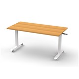 RAPIDLINE BOOST HEIGHT ADJUST FLIP TOP TABLE 1800 X 750 X 725MM BEECH TOP AND WHITE PC FRAME