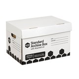 MARBIG ENVIRO ARCHIVE BOX ATTACHED LID WHITE 420 X 315 X 260MM